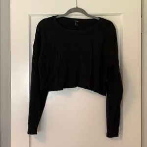 Forever21 Long Sleeve Waffle Crop Top